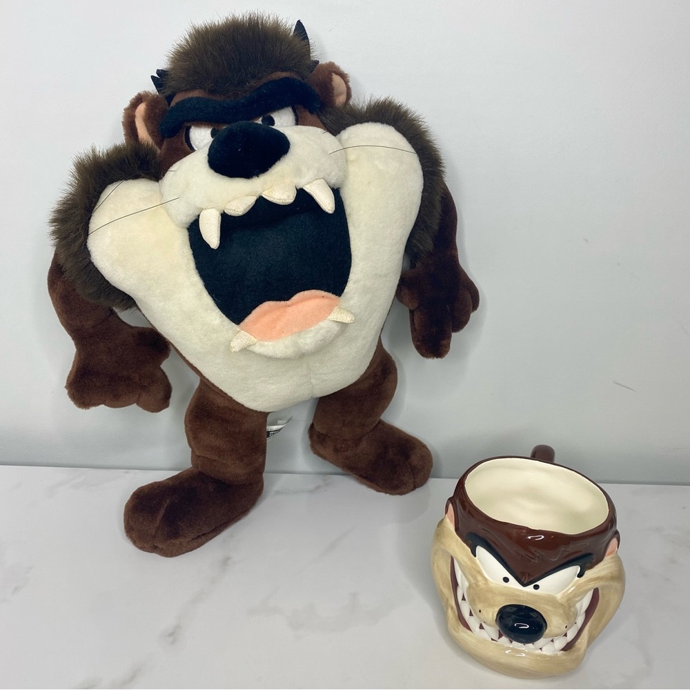 VTG 1995 Tasmanian Devil Mug & Plush Toy 1999